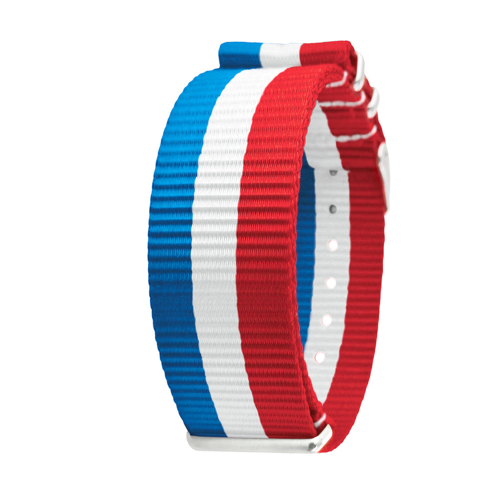 Bracelet Addict Nylon NATO - Bleu / Blanc / Rouge