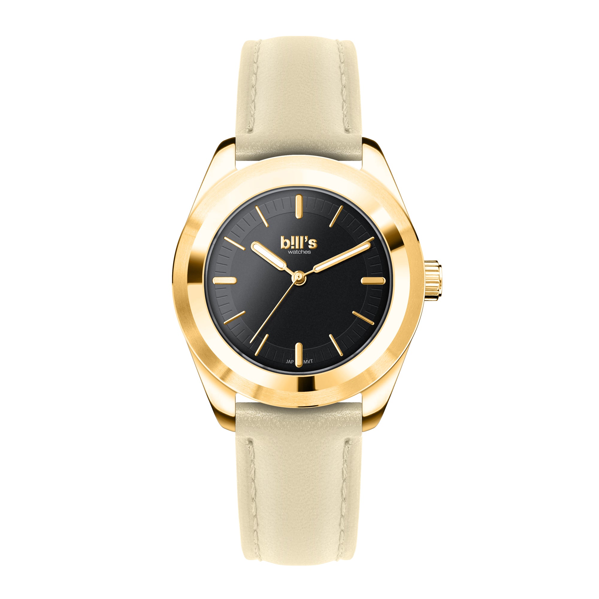 Twist 37 Leather Watch - Tan / Gold Black