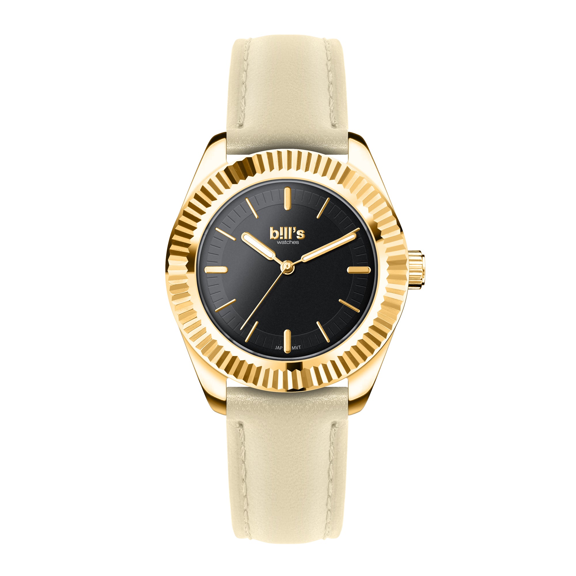 Twist 37 Leather Watch - Tan / Gold Black