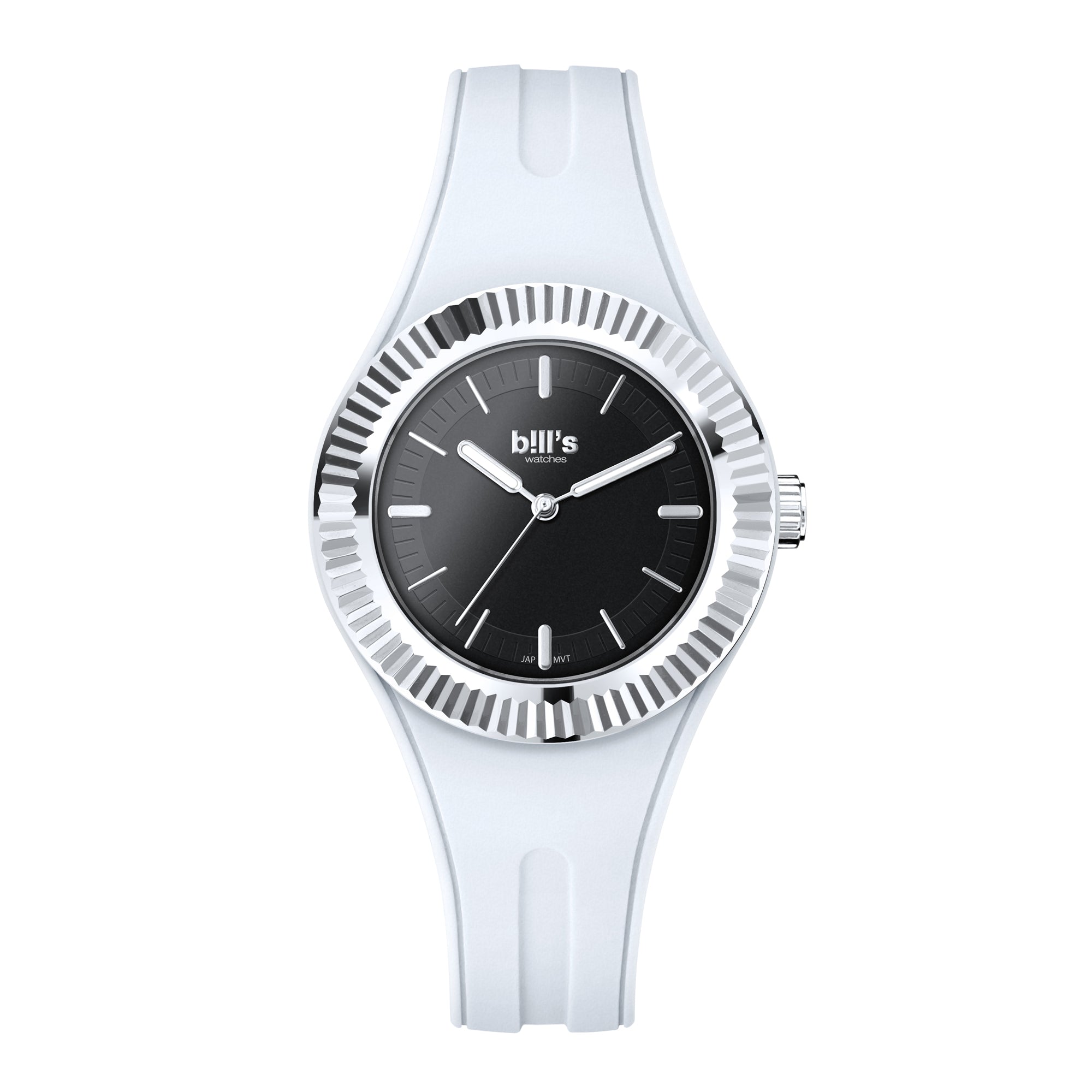 Twist 37 Silicone Watch - White / Silver Black