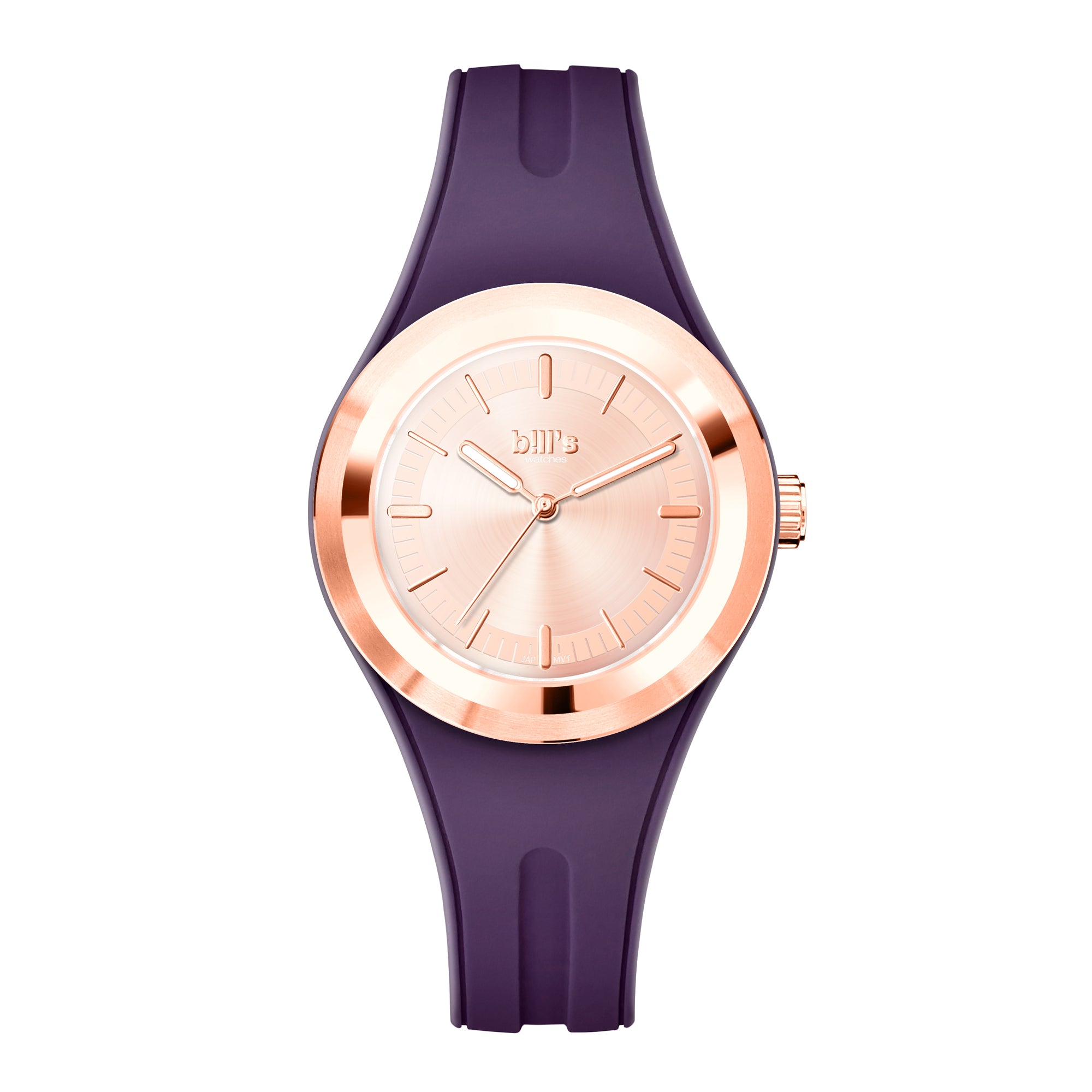 Twist 37 Silicone Watch - Plum / Full Rose Gold