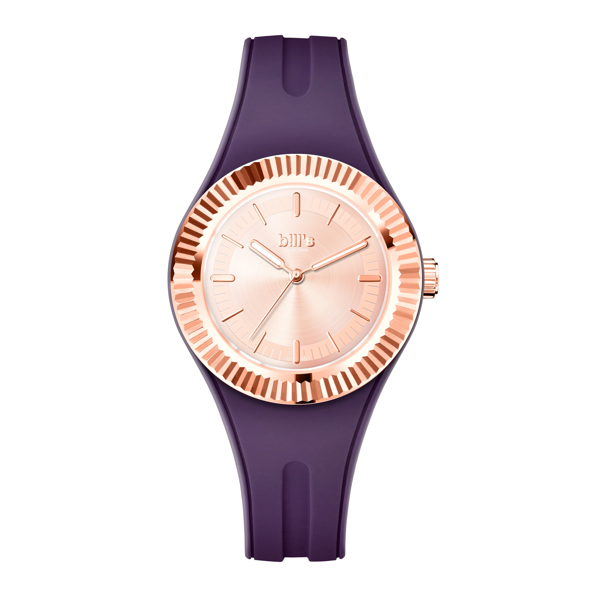 Twist 37 Silicone Watch - Plum / Full Rose Gold