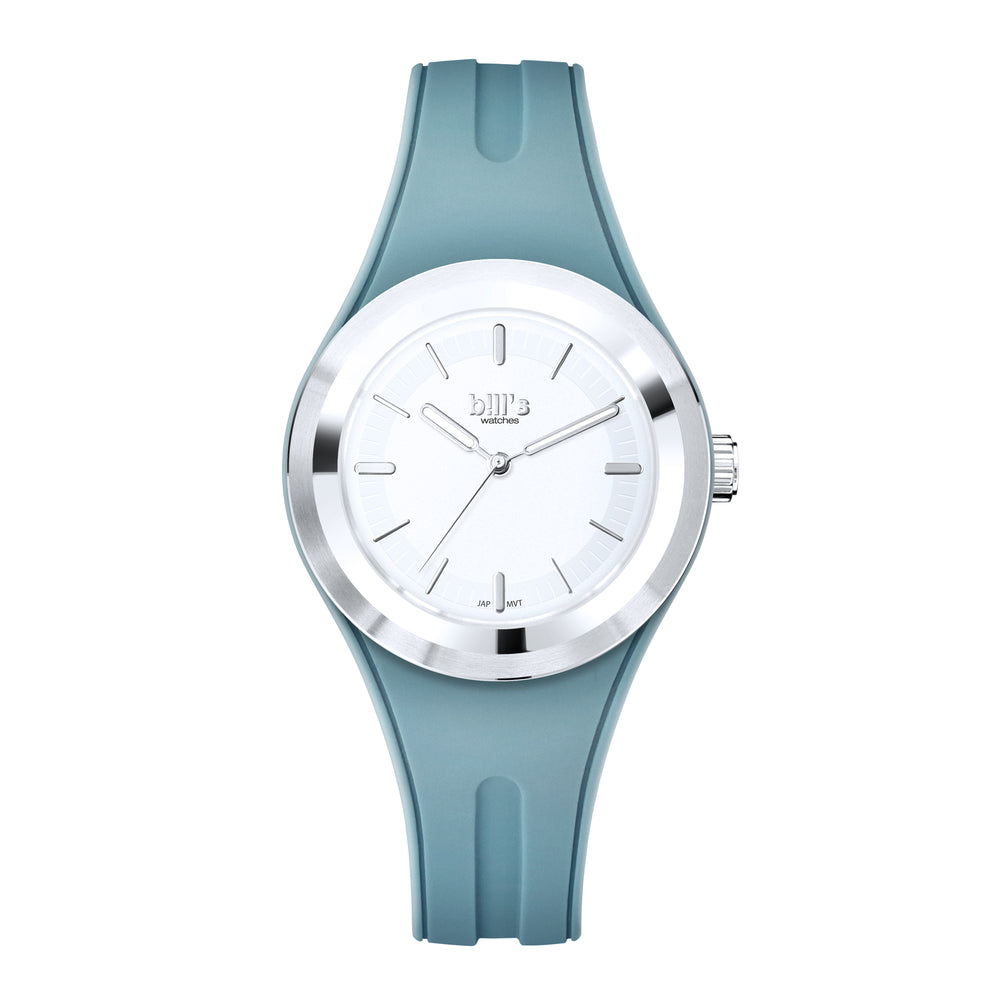 Twist 37 Silicone Watch - Stone Blue / Silver White
