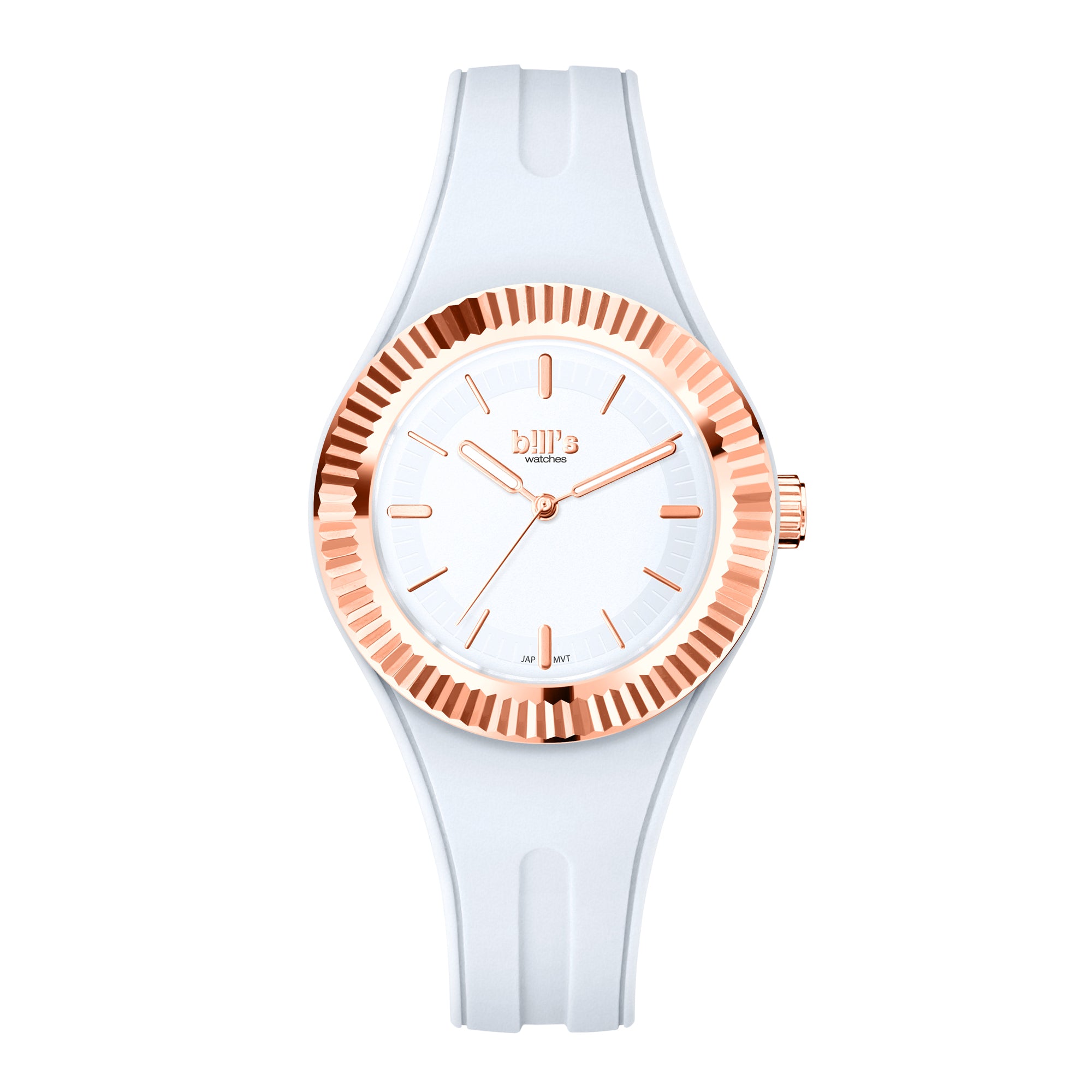 Twist 37 Silicone Watch - White / Rose Gold White