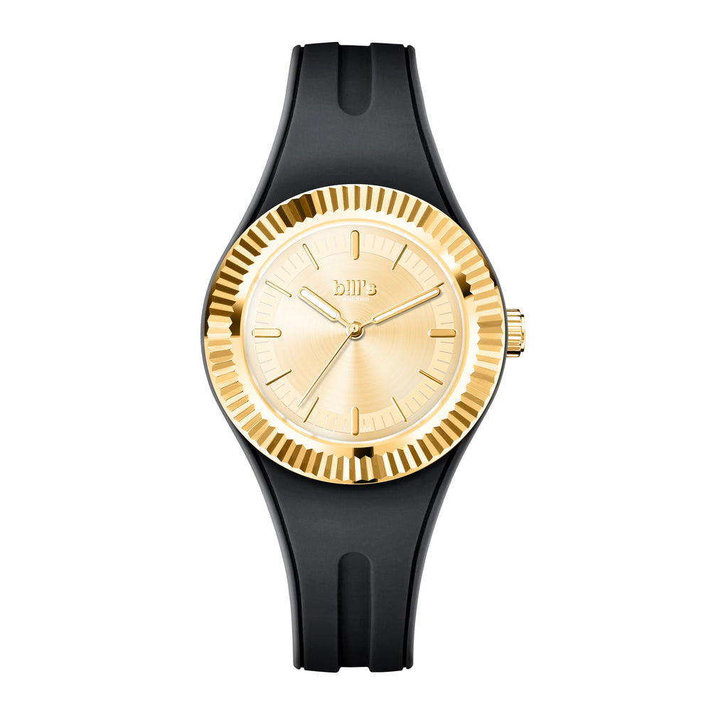 Twist 37 Silicone Watch - Black / Full Gold