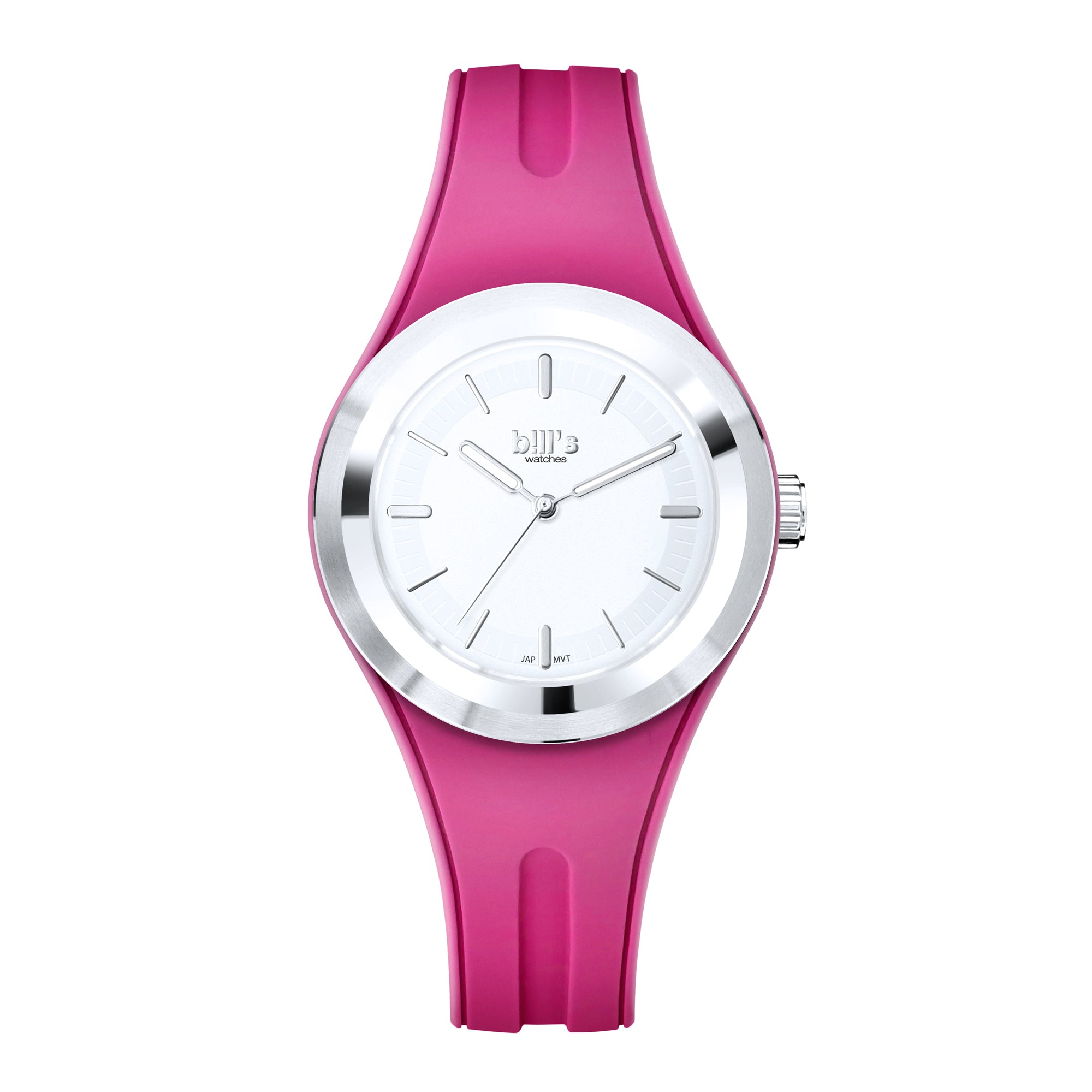 Twist 37 Silicone Watch - Fuchsia / Silver White