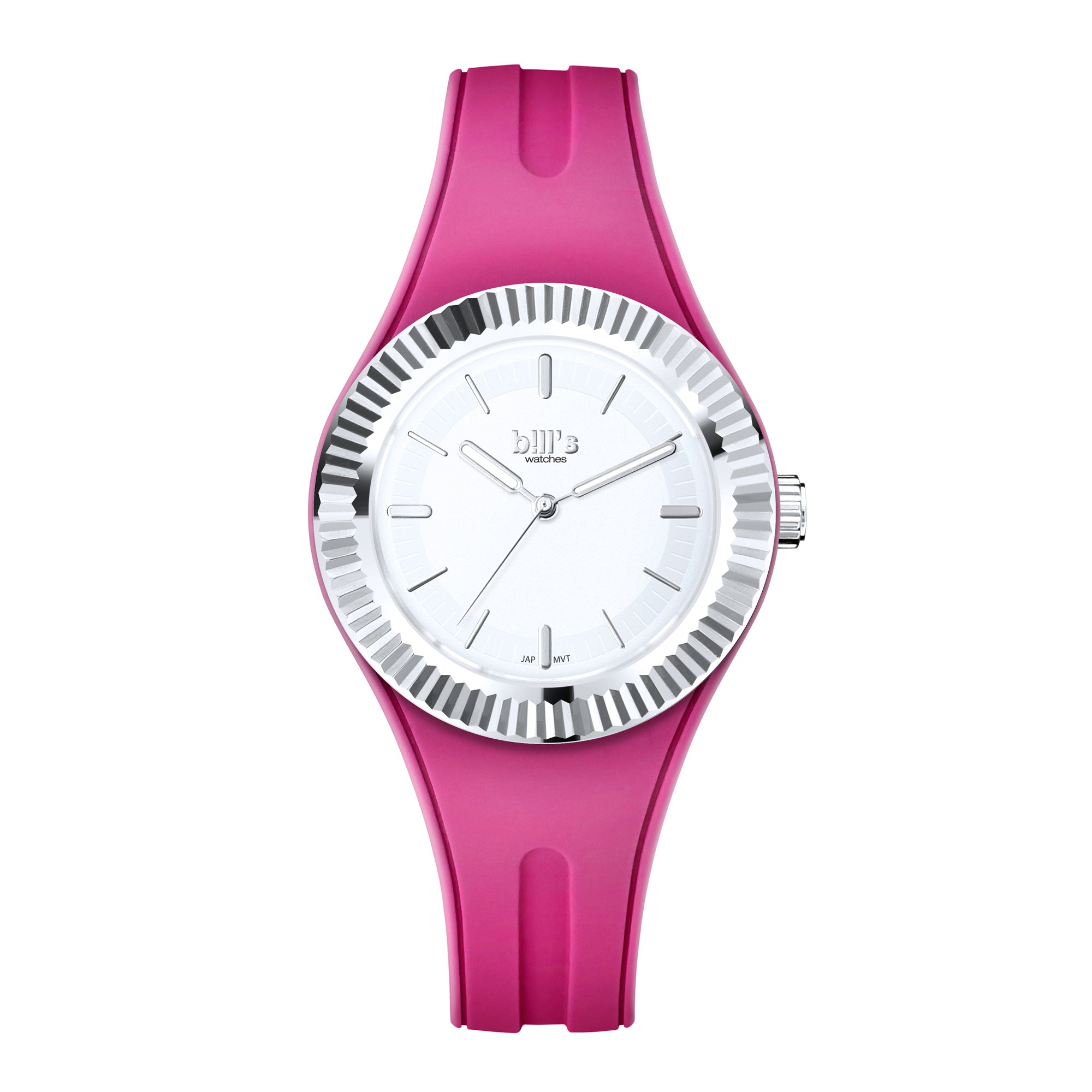 Twist 37 Silicone Watch - Fuchsia / Silver White