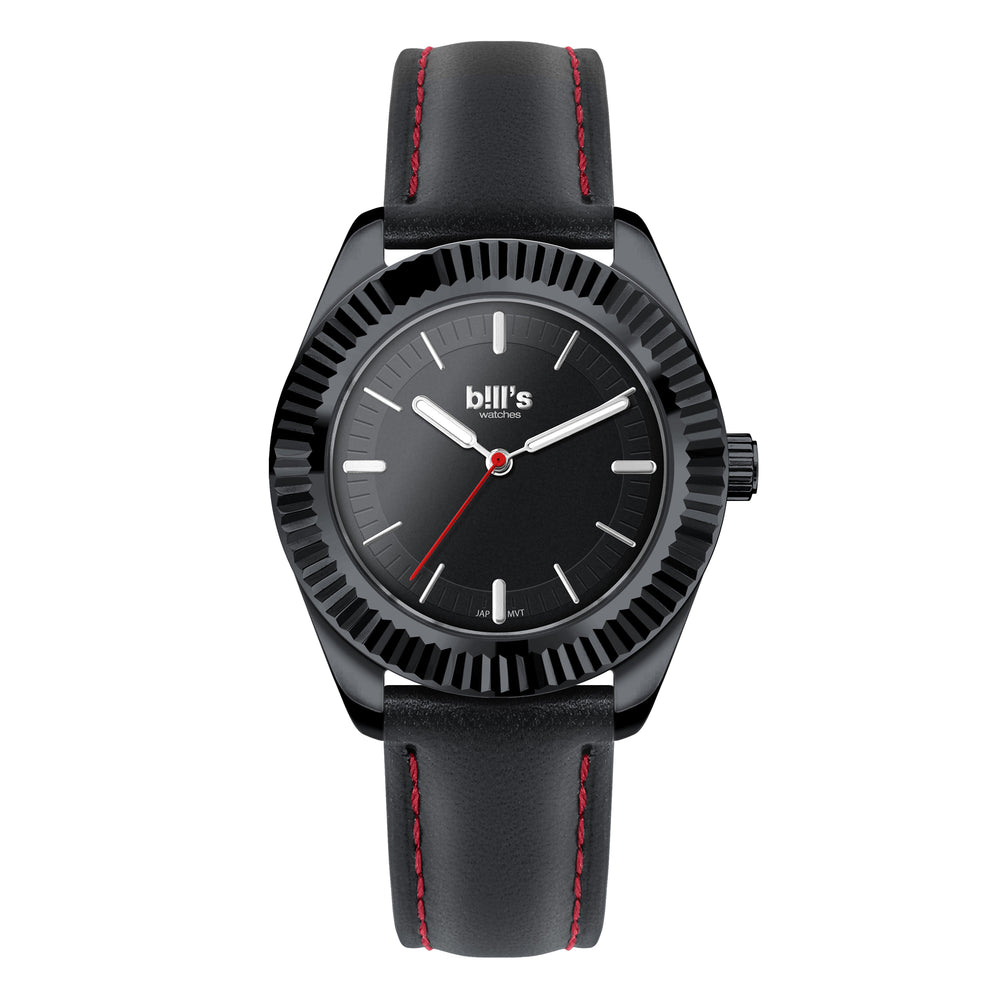 Twist 40 Leather Watch - Black / Full Black