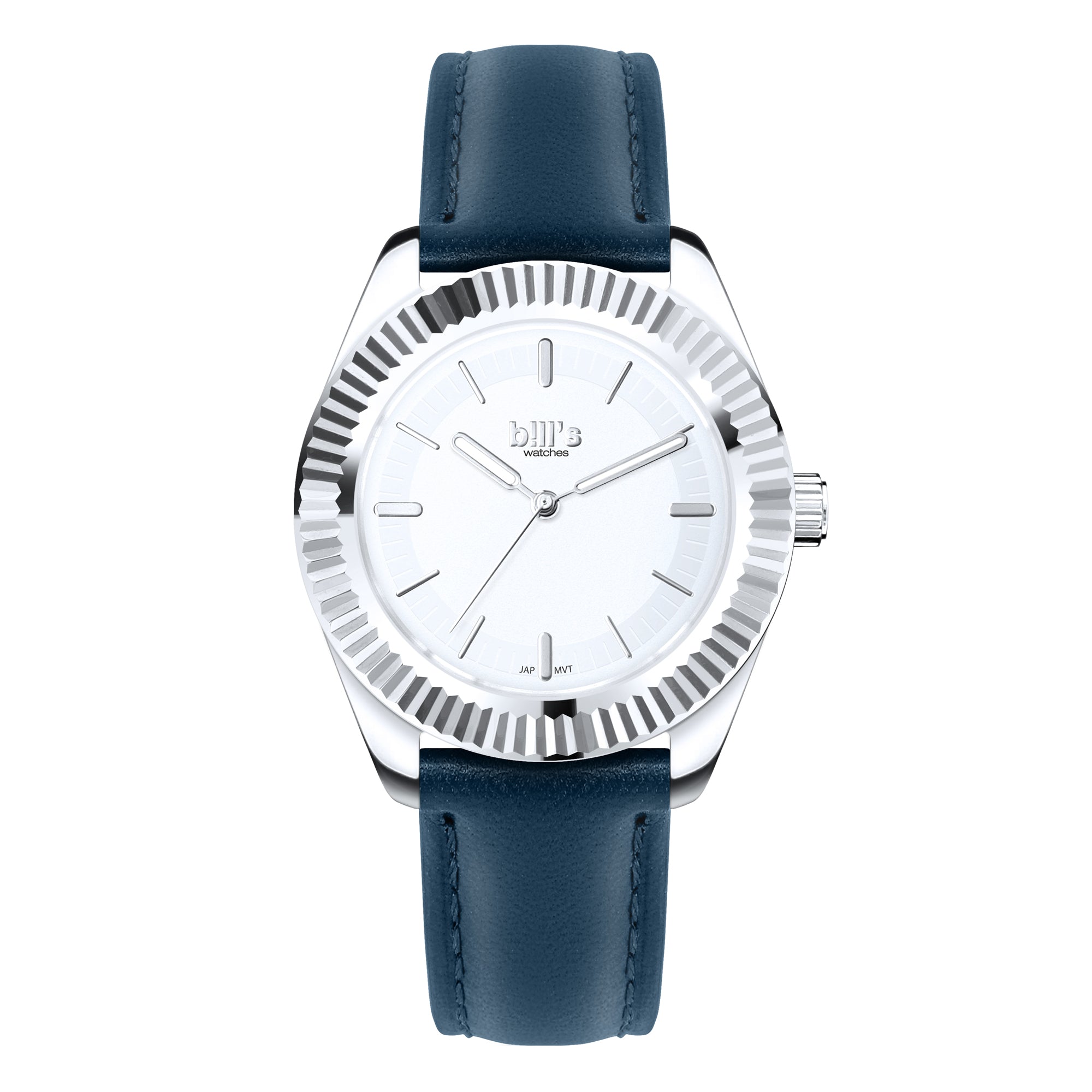 Twist 40 Leather Watch - Navy Blue / Silver White