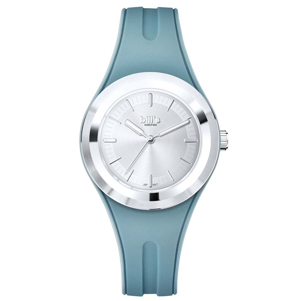 Twist 40 Silicone Watch - Stone Blue / Full Silver