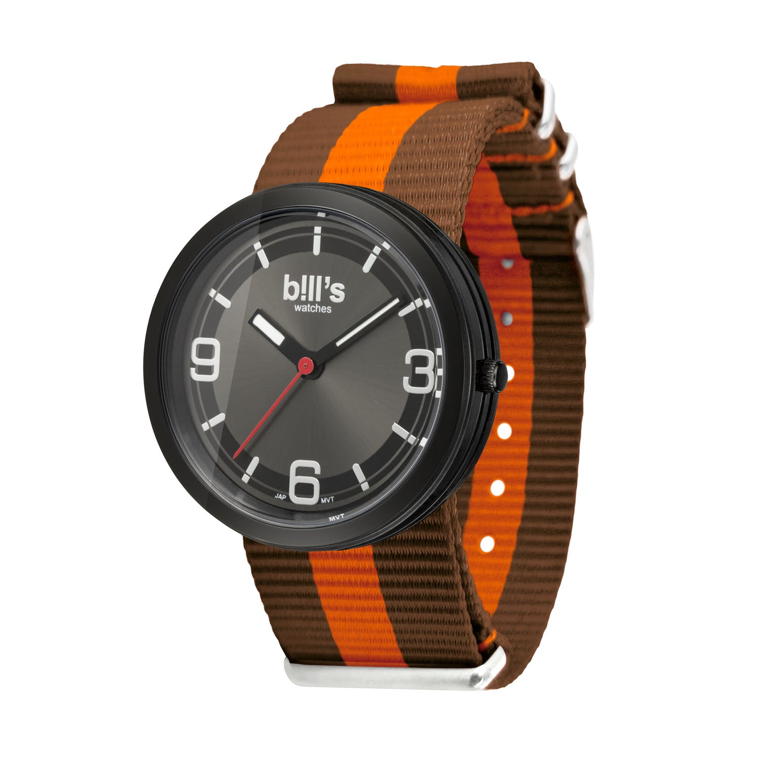 Addict Nylon NATO Watch - Brown / Orange