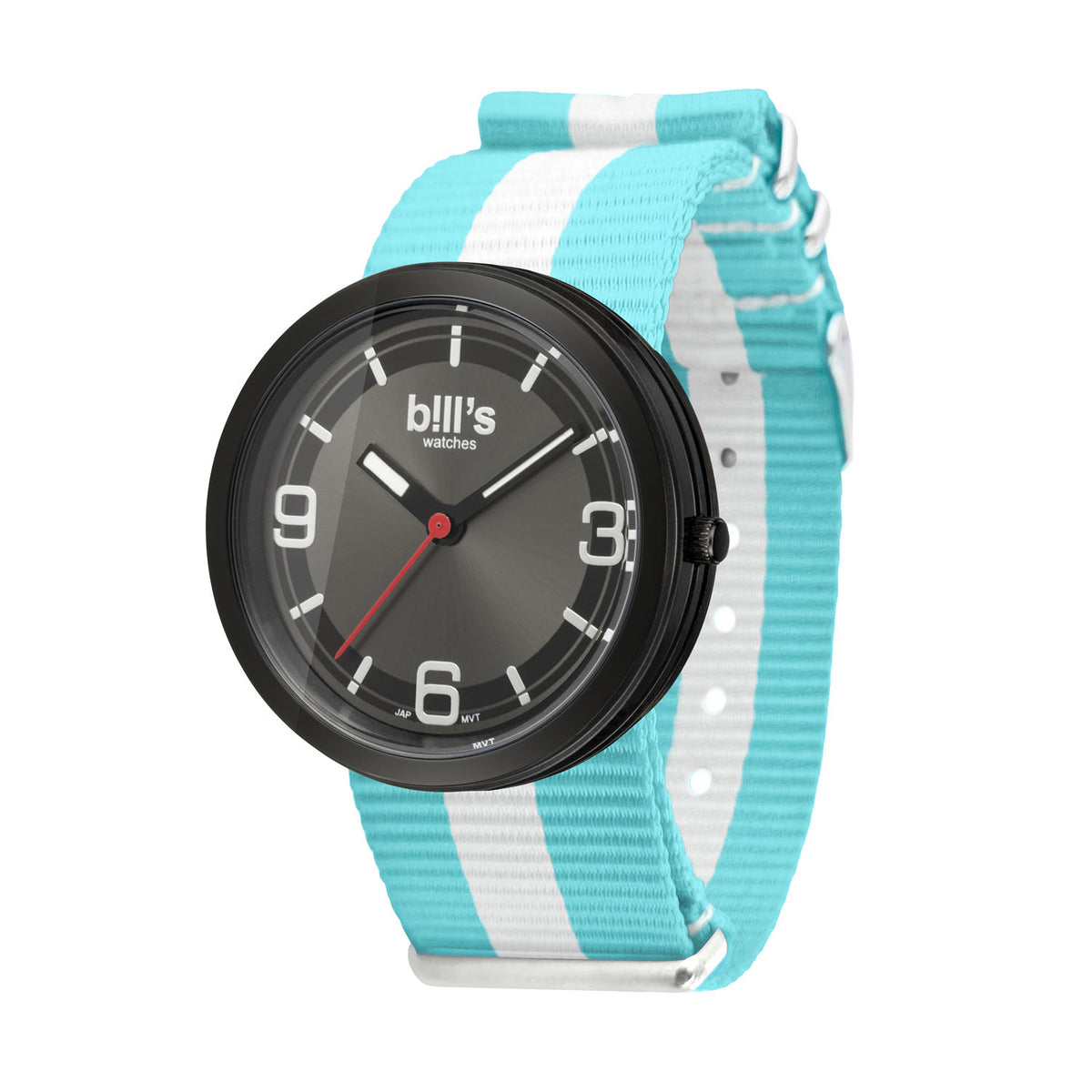 Smartwatch Addict Addict Nylon NATO Watch - Turquoise / White – bills-store.com