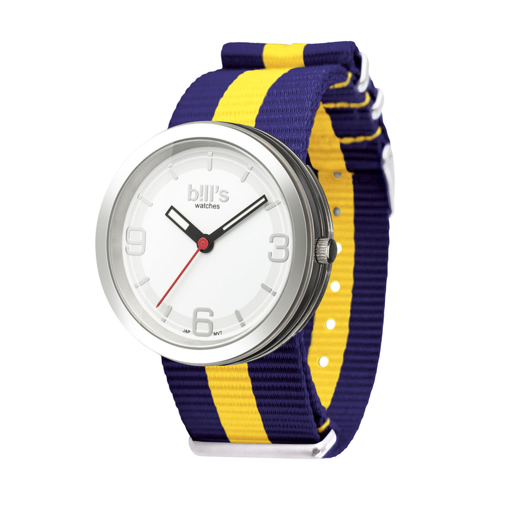 Montre Addict Nylon NATO - Bleu Marine / Jaune