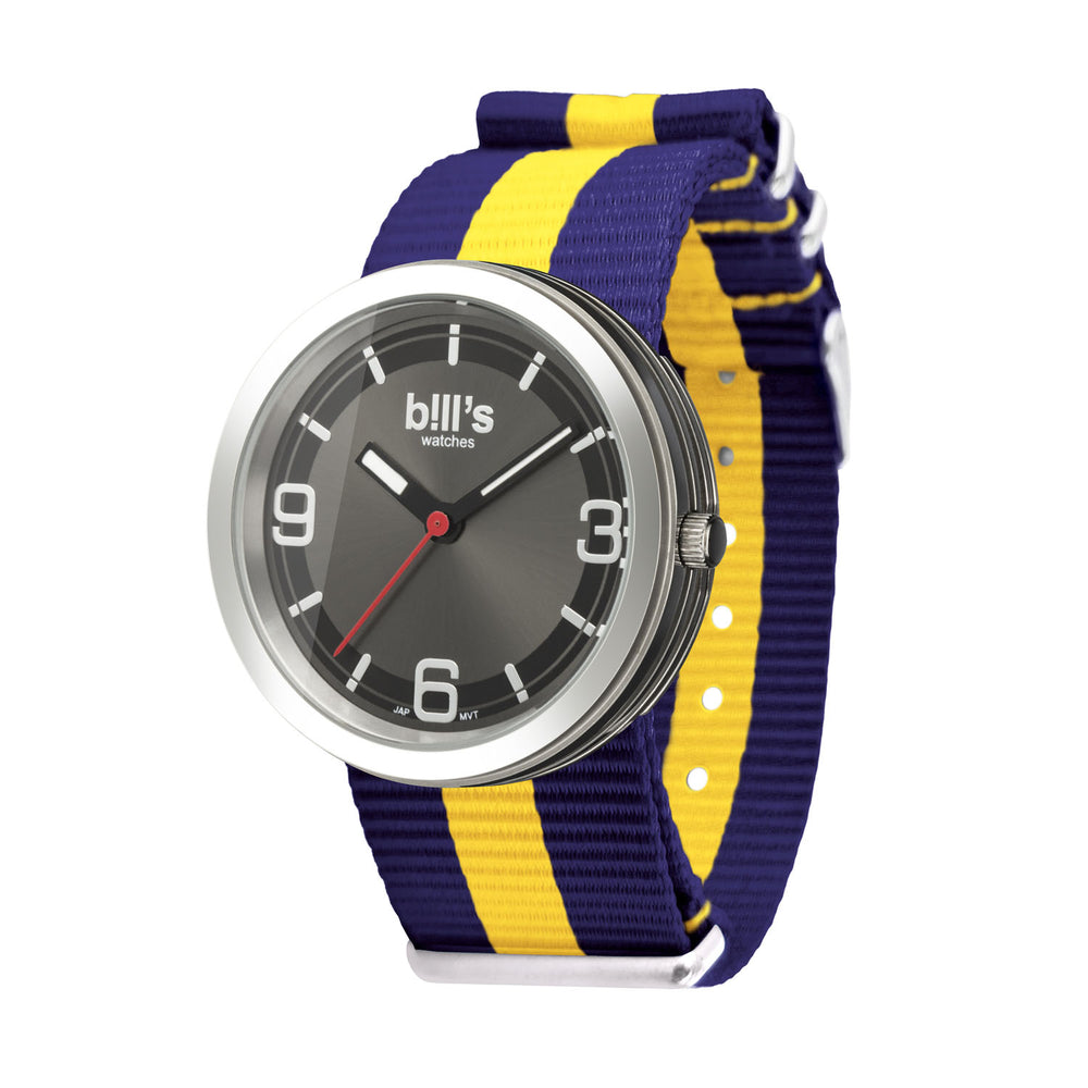 Montre Addict Nylon NATO - Bleu Marine / Jaune