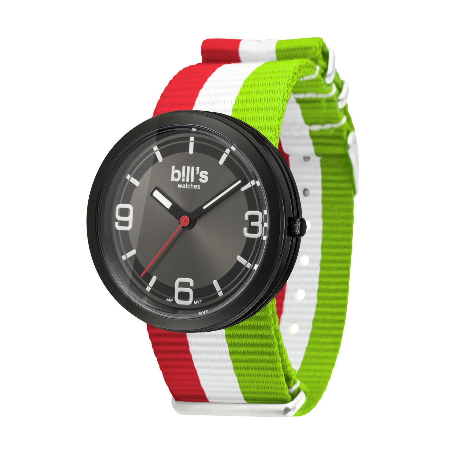 Addict Nylon NATO Watch - Red / White / Green
