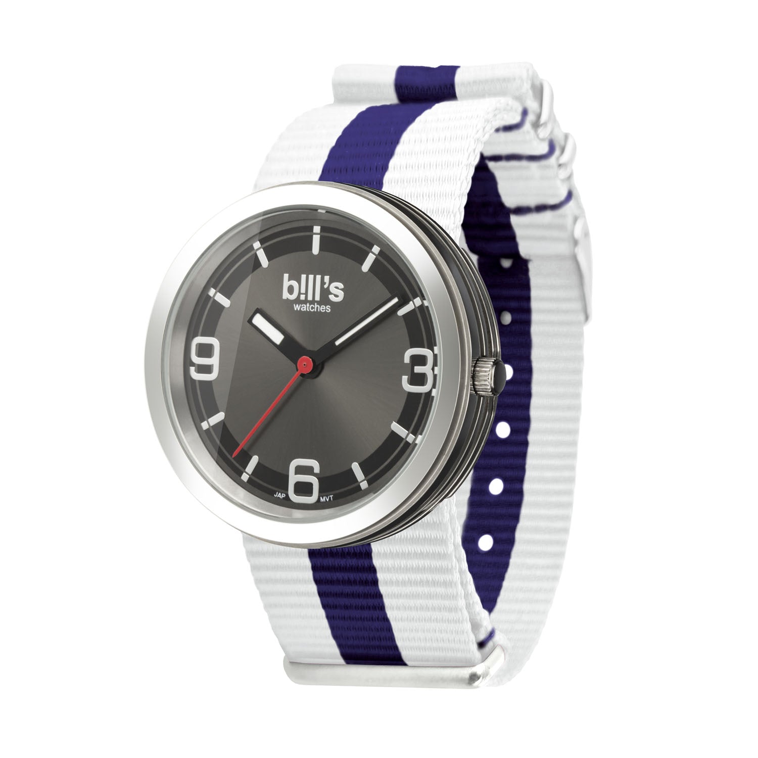 Addict Nylon NATO Watch - White / Navy Blue