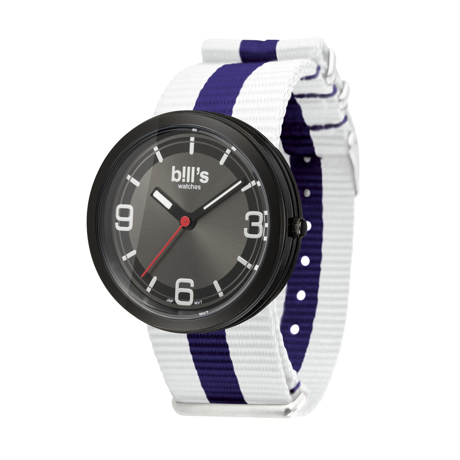 Addict Nylon NATO Watch - White / Navy Blue